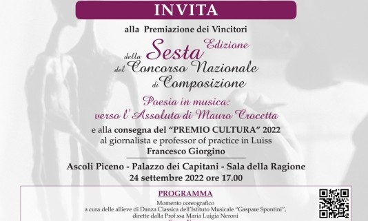 Cerimonia di premiazione della VI Edizione del Concorso Nazionale di Composizione "Verso l'Assoluto" di Mauro Crocetta